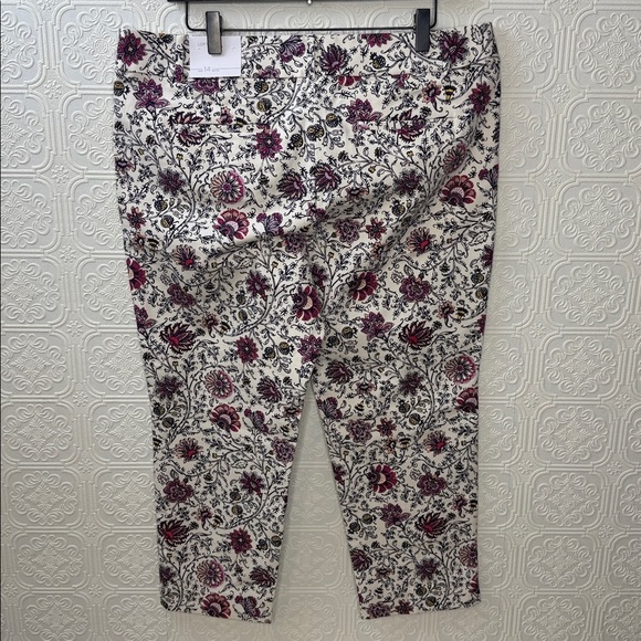LOFT | The Riviera Cropped Floral Pant, Size 14 Petite, NWT - Picture 2 of 9